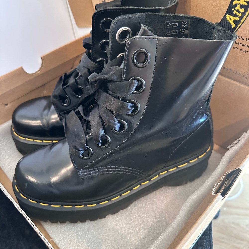 Doc Marten Black Lace-Up Women's Platform Boots